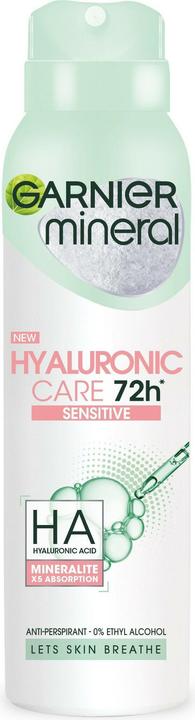 Garnier Hyaluronic Sensitive Care Deodorant for Women 72h Protection Spray 150ml (Spray, 150 ml)
