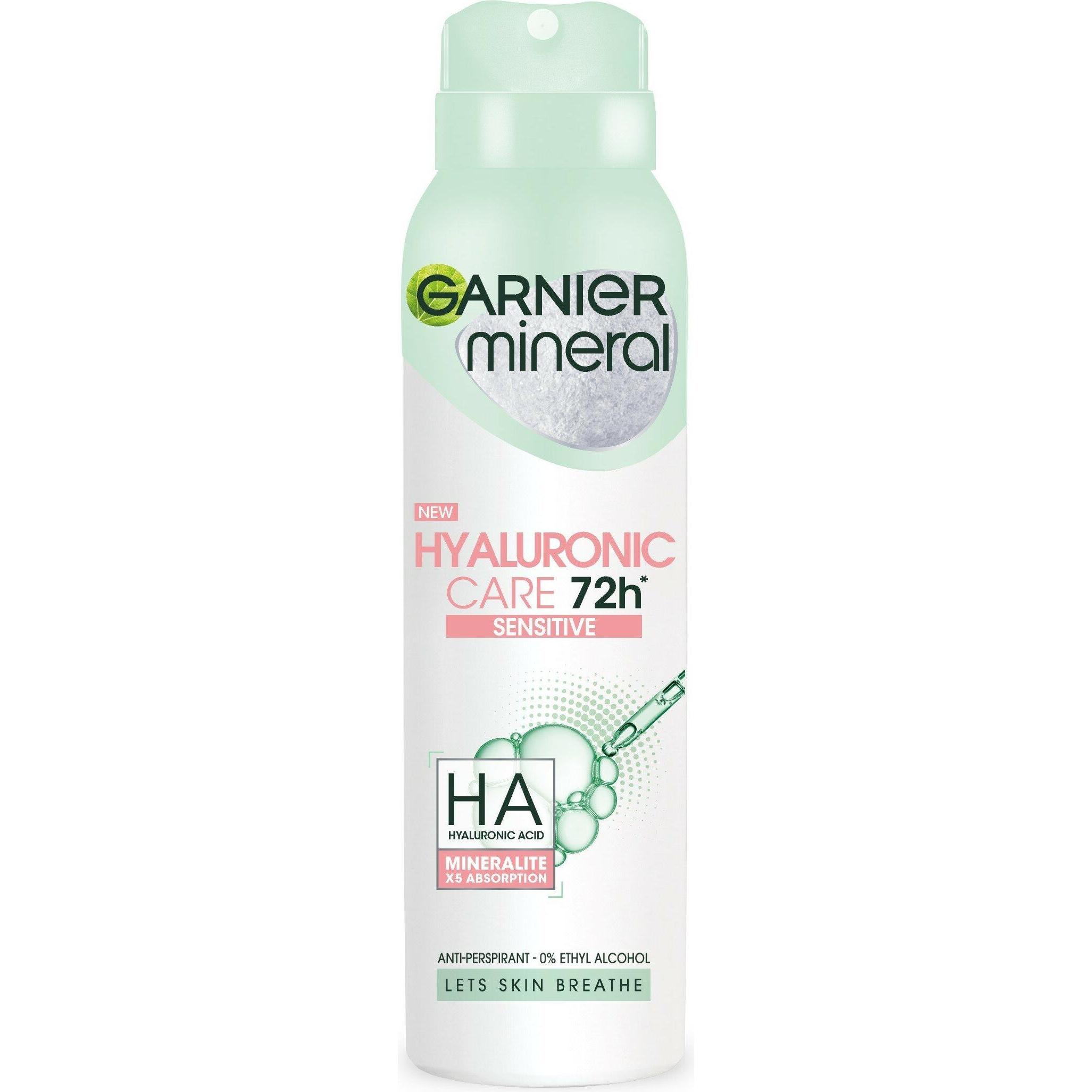 Garnier Donna Deodorante, Deodorante Hyaluronic Sensitive Care Per 72H Protection Spray 150Ml (Getto Vaporizzato, 150 Ml)