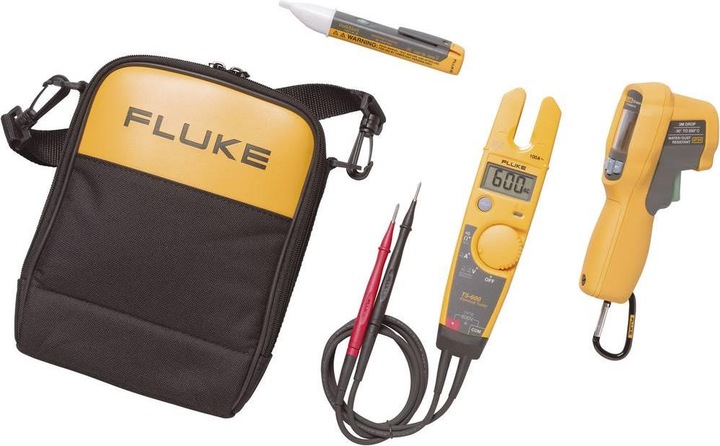 Fluke 62MAX+ - Fluke T5 - Fluke 1AC II - Fluke C115 - 1 set di puntali - Batterie - Istruzioni per l'uso.