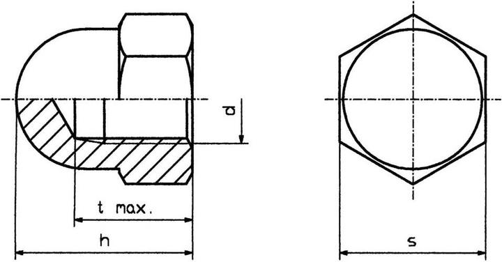 Produktbild Toolcraft Sechskant-Hutmuttern M5 Kunsts (M5)
