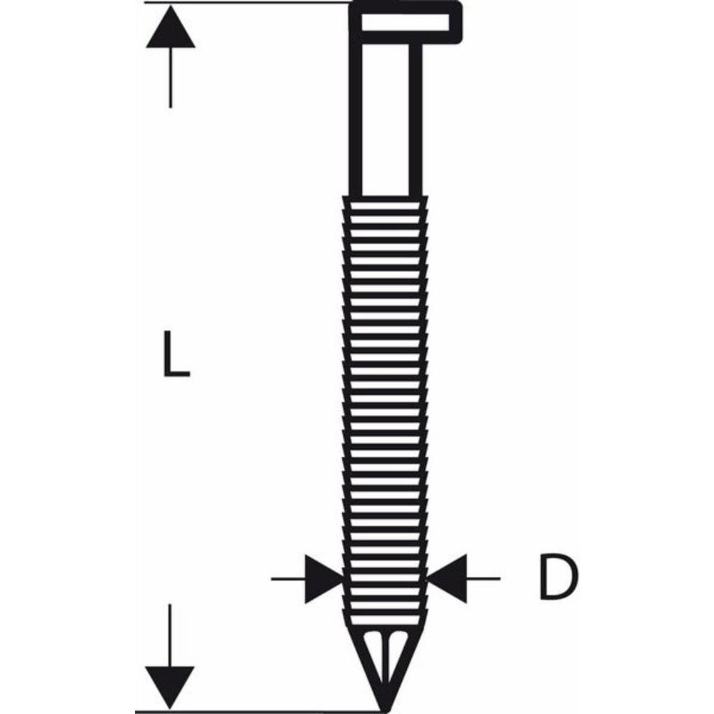 Bosch Professional Zubehör, Tackerklammern + Tackernägel, D-Kopf Streifennagel SN34DK 65R, 2,8 mm, 65 mm, blank, gerillt