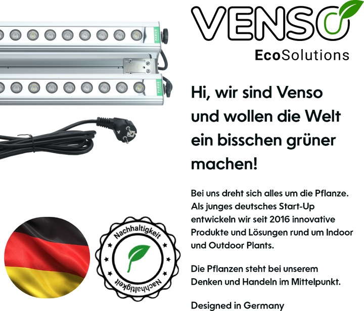 Actual product image Parus by Venso plant fitting GrowLight Quattro 60W, stimulation of photosynthesis and chlorophyll fo (LED, 245 V)