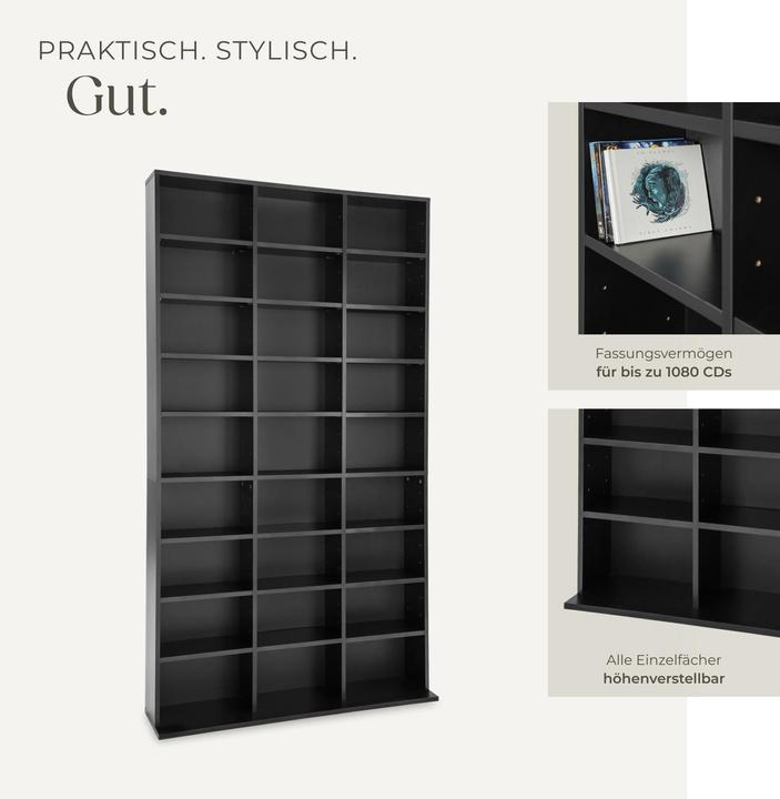 Immagine prodotto tectake Scaffale CD (102 x 23,5 x 180 cm)