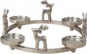 IKO Metall-Adventskranz mit Rentieren d=40cm h=12cm