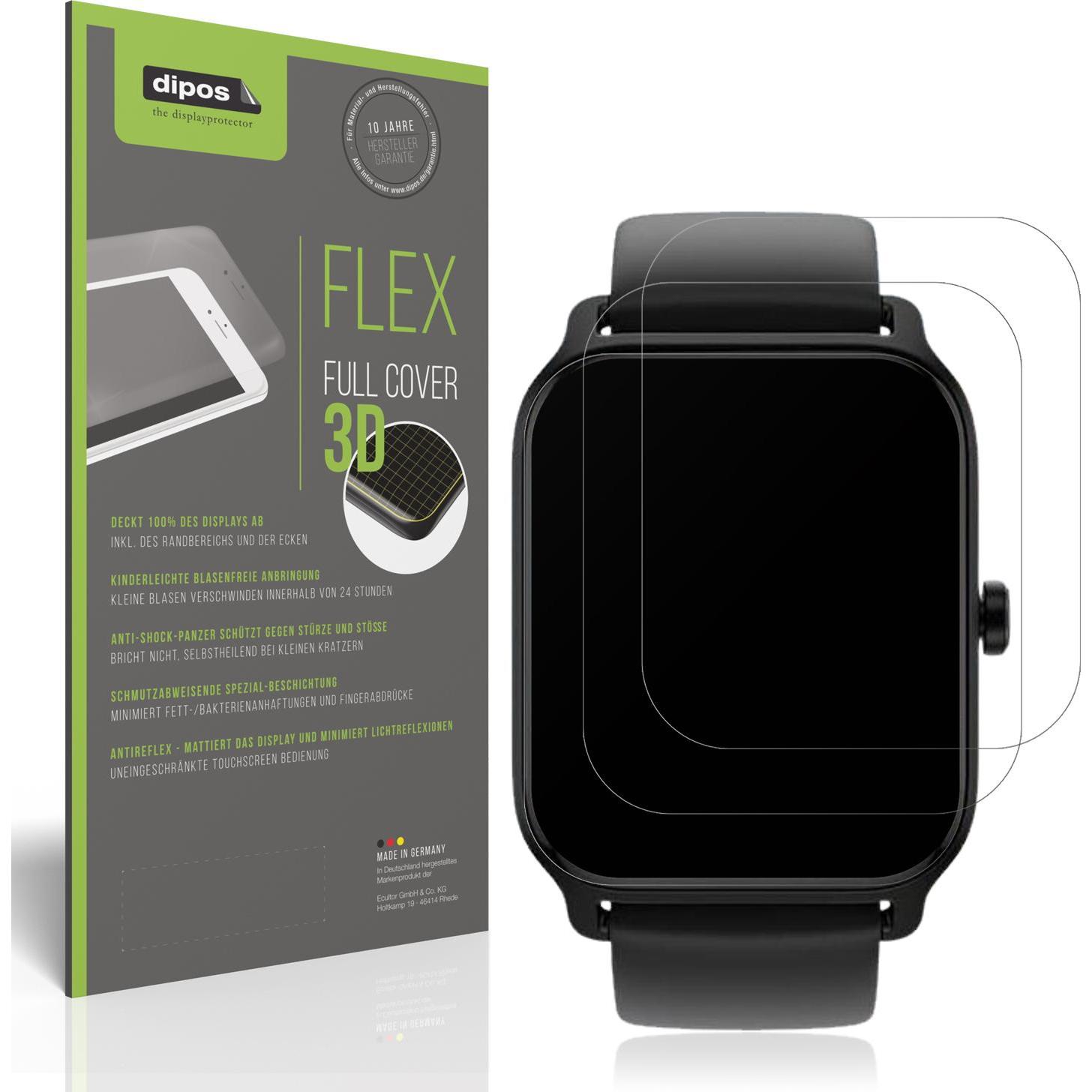 Dipos Full Cover Schutzfolie Matt, Smartwatch Schutzfolie, Transparent