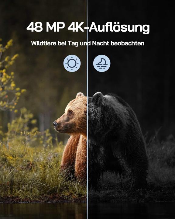 Actual product image Wolfang 4K Solar Wildkamera WT02 mit Bewegungssensor, Nachtsicht