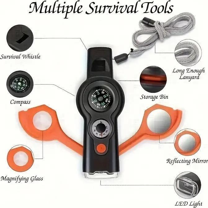 Actual product image Swissdetector 7-in-1 Multifunctional Survival Whistle (7 Functions)