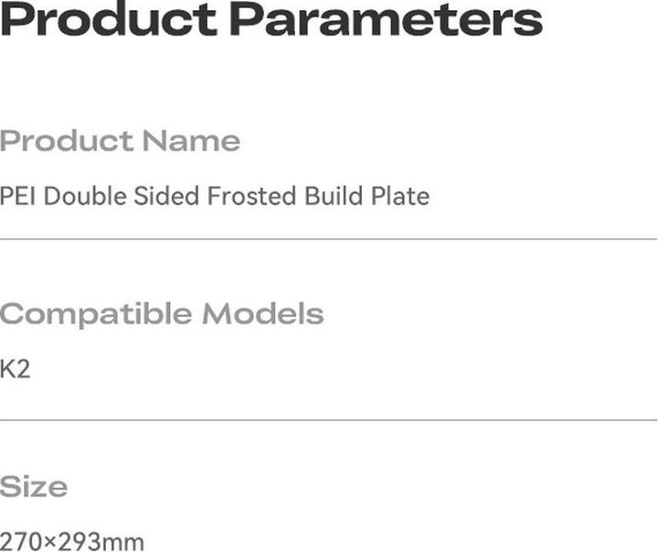 Immagine prodotto Creality K2 PEI mattierte Bauplatte (Ricambi)