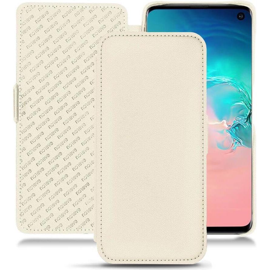 Noreve Lederschutzhülle horizontal (Samsung Galaxy S10e), Smartphone Hülle, Weiss