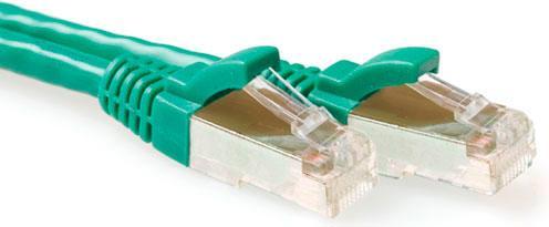 Produktbild ACT Green 15 meter SFTP CAT6A patch cable snagless with RJ45 connectors. Cat6a s/ftp snagless gn 15.00m (S/FTP, CAT6a, 15 m)
