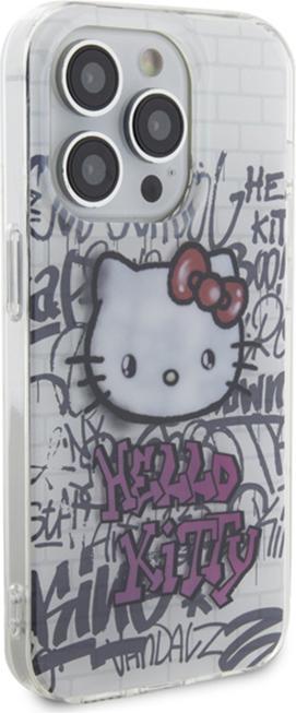 Actual product image Hello Kitty HKHCP14XHDGPHT iPhone 14 Pro Max 6.7" biały/white hardcase IML Kitty On Bricks Graffiti (Apple iPhone 14 Pro Max)
