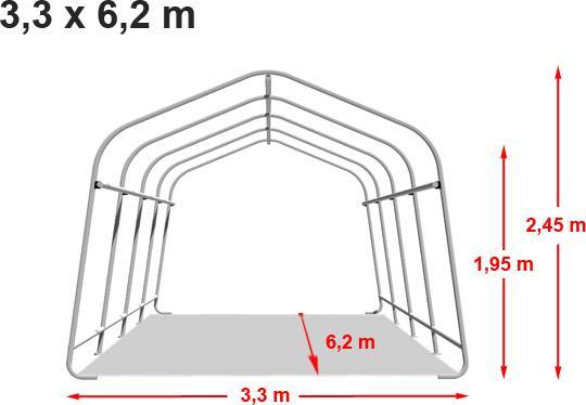 Actual product image Toolport Zeltgarage ca. 3,3 x 6,2 m PREMIUM Carport PE 600 N Plane Unterstand Lagerzelt Garage in dunkelgrün
