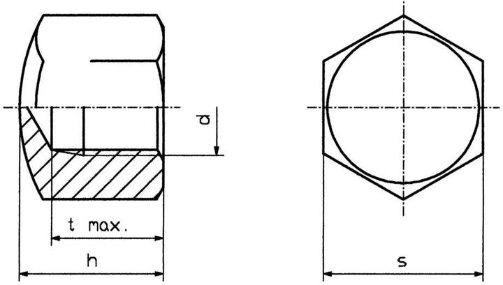 Produktbild Toolcraft Sechskant-Hutmuttern M4 Stahl (M4)