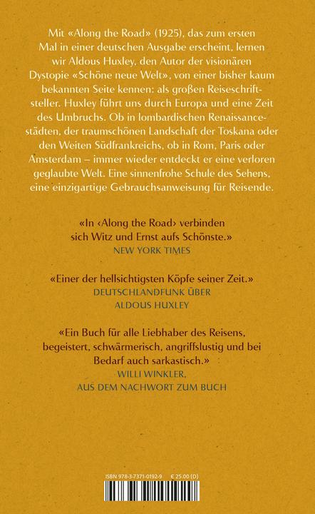 Nutritional values and ingredients Along the Road (German, Aldous Huxley, 2024)