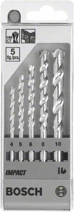 Produktbild Bosch Professional Zubehör Hartmetall Stein-Spiralbohrer- (6 mm, 10 mm, 5 mm, 8 mm, 4 mm)