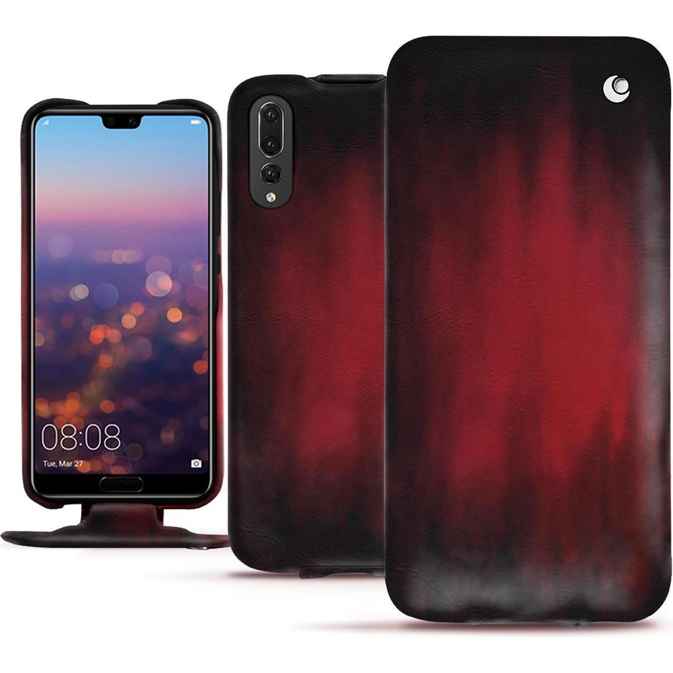 Noreve Lederschutzhülle vertikal (Huawei P20 Pro), Smartphone Hülle, Rot