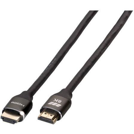 EFB Elektronik Ultra HighSpeed HDMI+ Kabel with Ethernet 8K60Hz A-A St-St, Premium Aluminium Stecker, 2m, schwarz (2 m, ...