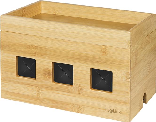 Produktbild LogiLink KAB0076 Kabelbox 255x140x165 mm Bambus