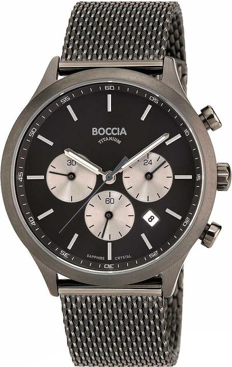 Produktbild Boccia 3750-06 Herrenuhr Chronograph Titanium 41mm 5ATM (Chronograph, 41 mm)