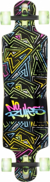 Actual product image No Rules Longboard Abec 7 Neon w. LR 361