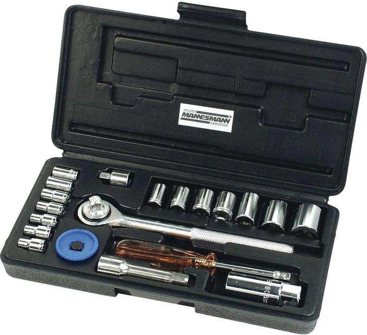 Produktbild Mannesmann Steckschlüsselsatz metrisch 1/ (12 mm, 14 mm, 17 mm, 10 mm, 6 mm, 8 mm, 4 mm, 5 mm, 5.5 mm, 11 mm, 4.5 mm, 9 mm, 7 mm, 13 mm, 1/4")