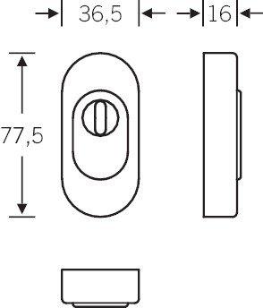 Produktbild FSB Sicherheitsrosette 73 3249 oval PZ mit Kernziehschutz, Aluminium silber (Türgriff)