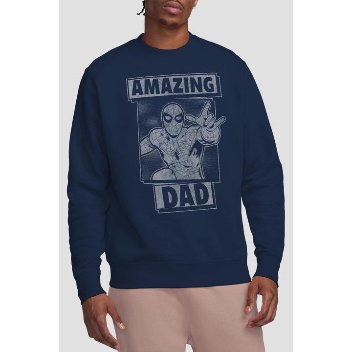 Actual product image Spiderman Unisex Adult Amazing Dad Mono Fathers Day Sweatshirt (M)