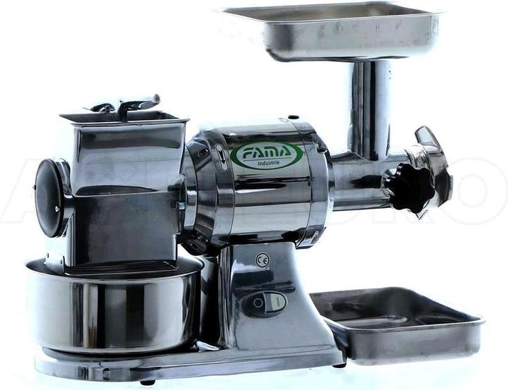 Produktbild Fama TG12 Elektrischer Fleischwolfmit integrierter Hartkäsereibe GusseisenSchneideeinheit d