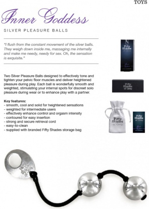 Productafbeelding Fifty Shades of Grey Inner Goddess zilveren plezierballen