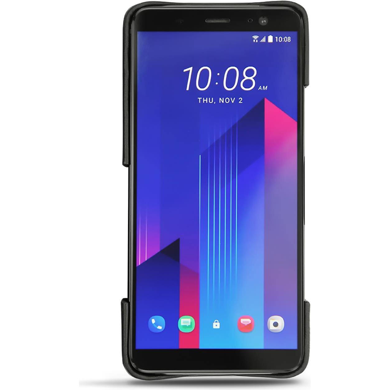 Noreve Lederschutzhülle (HTC U11+), Smartphone Hülle, Schwarz