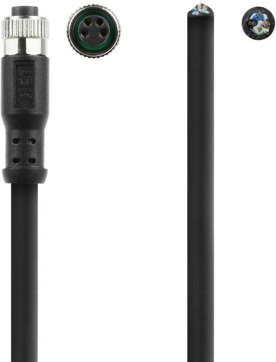 Produktbild ACT Industrial 3.00 meters Sensor cable M8A 4-pin female to open end, Ultraflex Xtreme TPE cable, shield