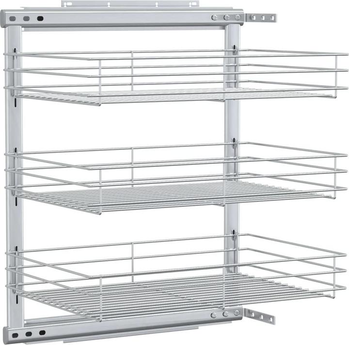 Produktbild Diverse Hardware 3-stufiger Ausziehbarer Küchen-Drahtkorb Silbern 47x35x56 cm (1 x, 47 x 35 x 56 cm)
