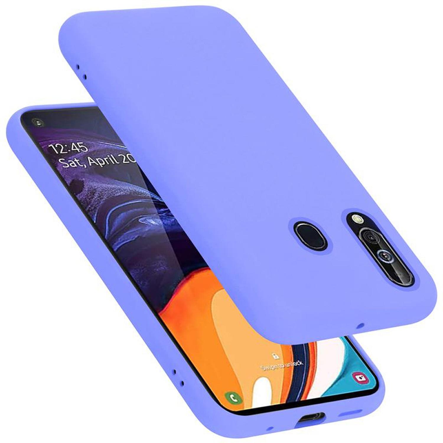 Cadorabo TPU Liquid Silicone Case Cover (Samsung Galaxy A60, Samsung Galaxy M40), Smartphone Hülle, Violett