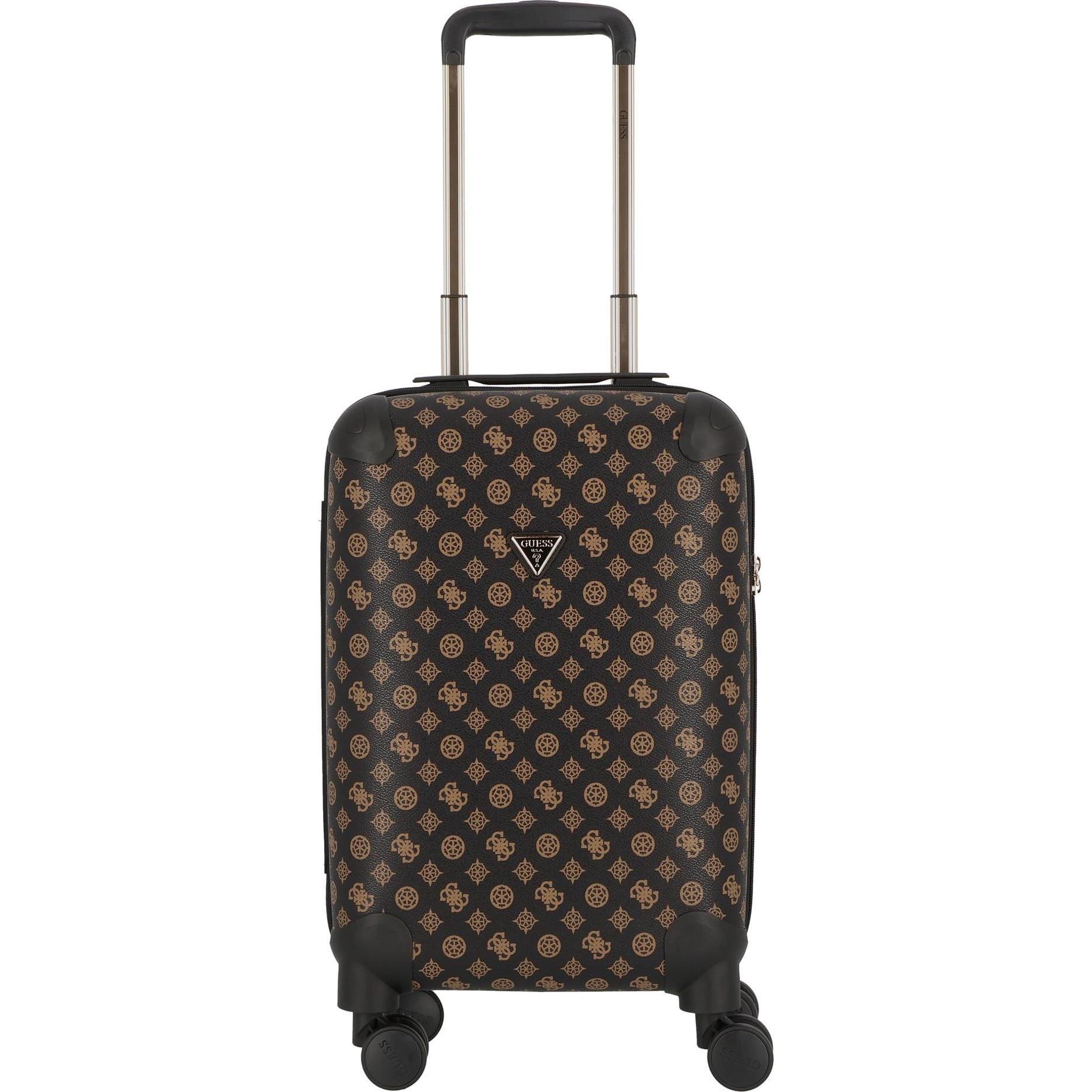 Guess, Koffer, Wilder 4 Rollen Kabinentrolley 53 cm, Braun, (32 l, Handgepäck (bis 50l))