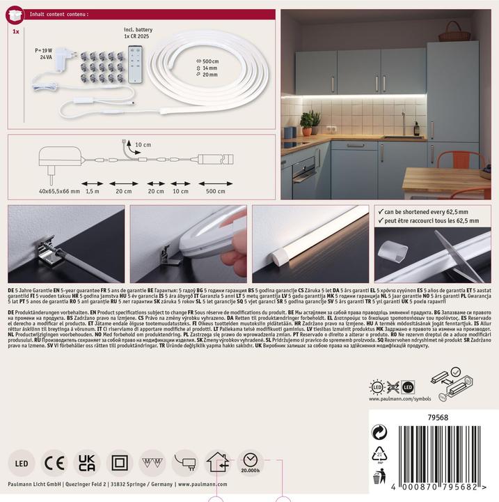 Actual product image Paulmann SimpLED Stripe Set Delta Tube (Warm white, 500 cm, Indoor)