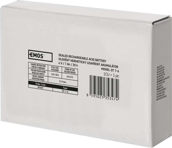 Produktbild Emos Wartungsfreier Blei-Akku 6 V/7 Ah (6 V, 7 Ah)