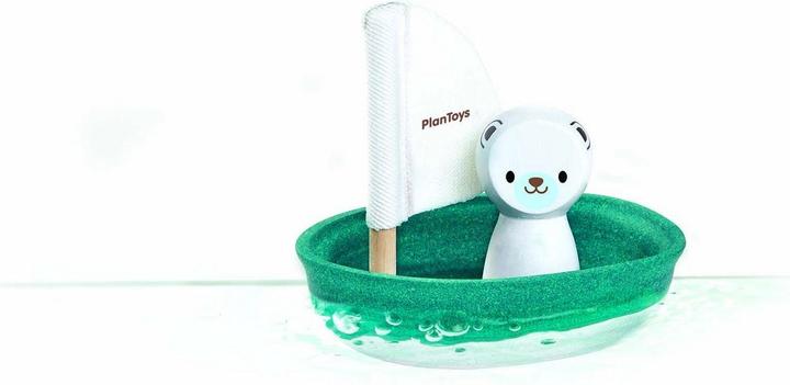 Produktbild Plantoys Segelboot - Eisbär