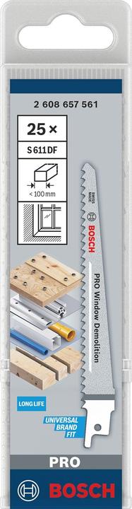 Actual product image Bosch Professional Zubehör PRO Window Demolition S611DF sheet, 1.25 x 19 x 150 mm, 25 pcs.