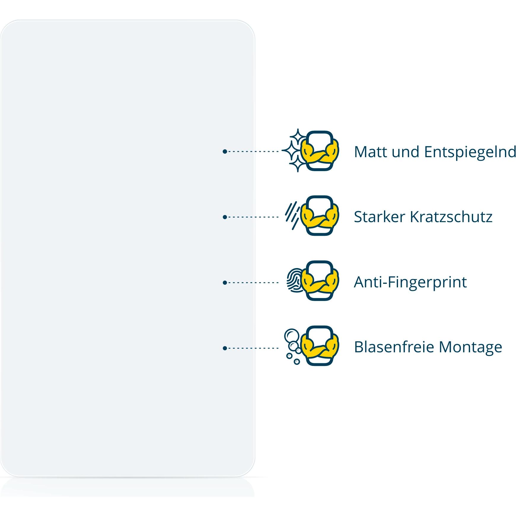 BROTECT Entspiegelungsfolie Displayschutz Displayschutzfolie Folie Matt, Smartwatch Schutzfolie, Grau