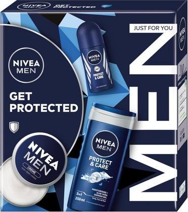 Produktbild NIVEA Niveaset Get Protected Duschgel 250ml, Antitranspirant Roll-On 50ml, Universalcreme 75ml (Roll-on)