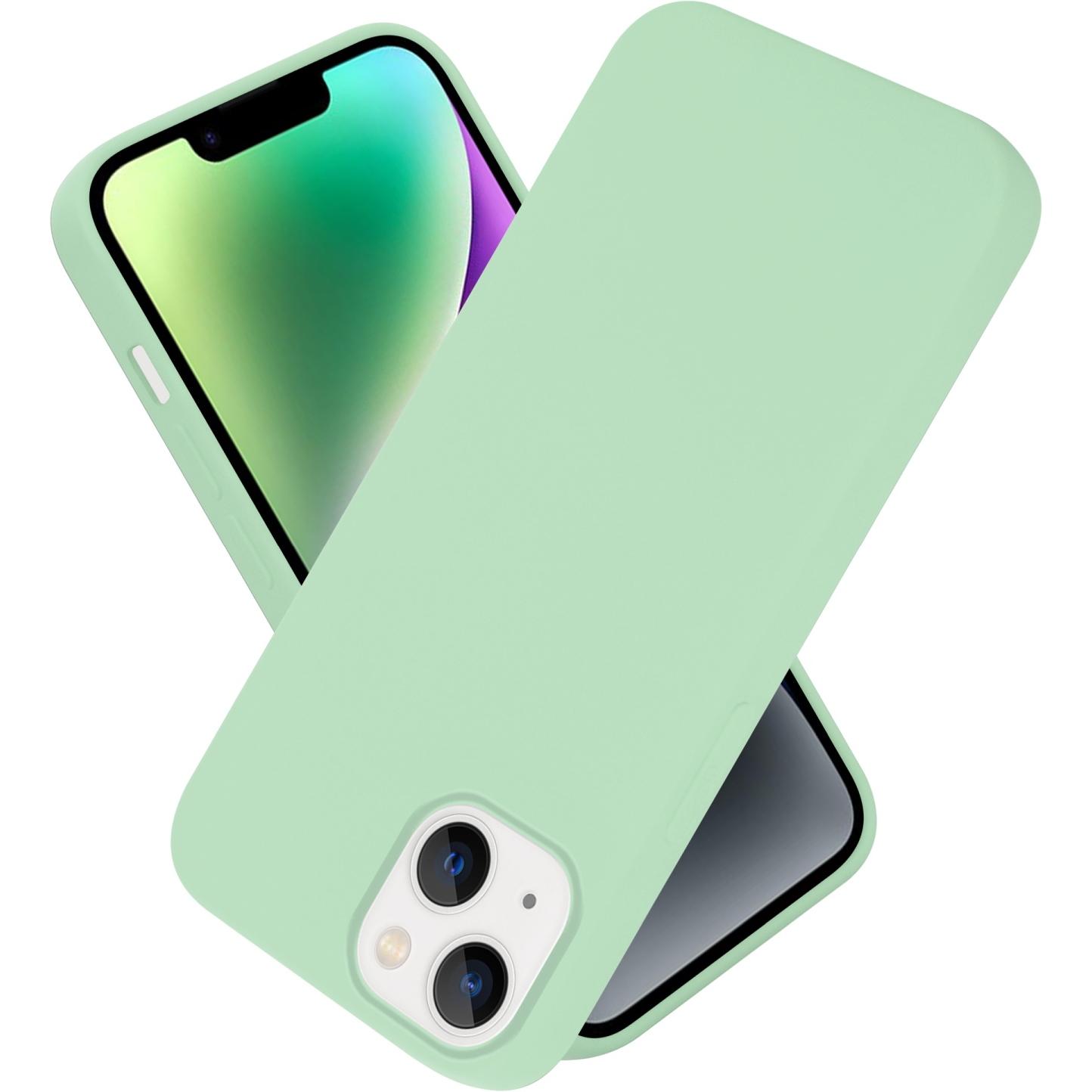 Cadorabo Hülle für Apple iPhone 14 im TPU Liquid Silicone Case Style (Apple iPhone 14), Smartphone Hülle, Grün
