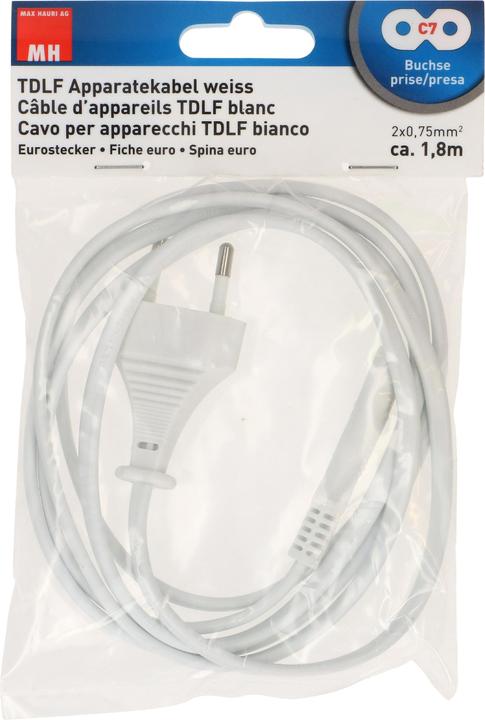 Produktbild Max Hauri TDLF-Apparatekabel H03VVH2-F2X0.75 Typ 26 / C7 (1.80 m)