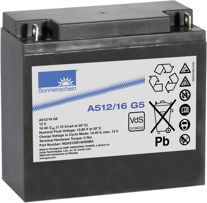 Actual product image Sonnenschein Lead battery 12 V 16 Ah GNB A512/1 (12 V, 16000 mAh)