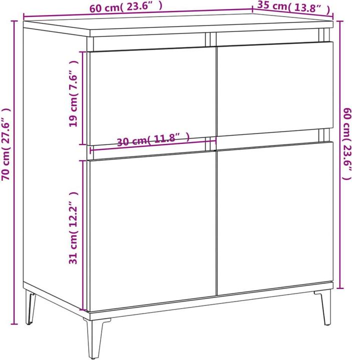 Image du produit vidaXL Sideboard (60 x 60 x 70 cm)