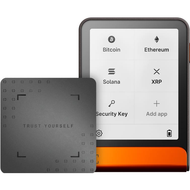 Ledger Flex - Bitcoin Orange inkl.Recovery Key (Bitcoin, Cardano, Ethereum Classic), Crypto wallet, Grigio, Arancia