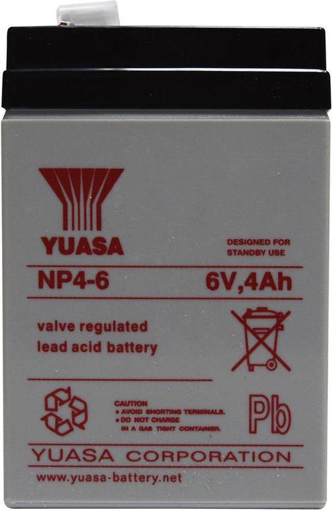 Image du produit Yuasa Batterie au plomb 6 V 4 Ah NP4-6 NP4-6