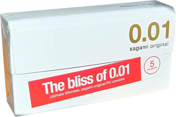 Actual product image Sagami Original 0.01" latex-free, 5 ultra-feel and ultra-thin condoms for latex allergy sufferers (5 pcs.)