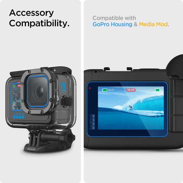 Actual product image Spigen GlasTR Slim + Film 2-Set - Zestaw szkieł i folii do GoPro Hero 12 / 11 / 10 / 9 (2 zestawy) (Hero 9, Hero 11, Hero 10, Hero 12)