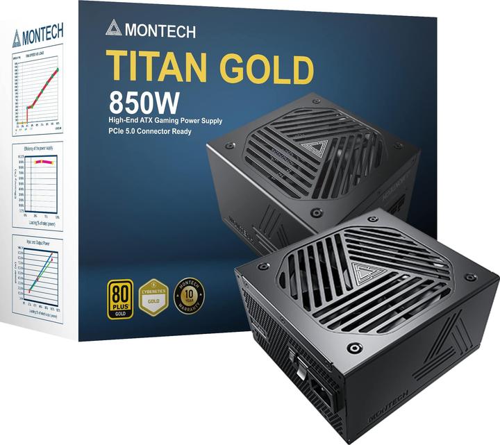 Actual product image Montech Titan 850W - 80 PLUS & Cybenetics Gold, modular, PCIe 5.0 - 850 Watt (850 W)