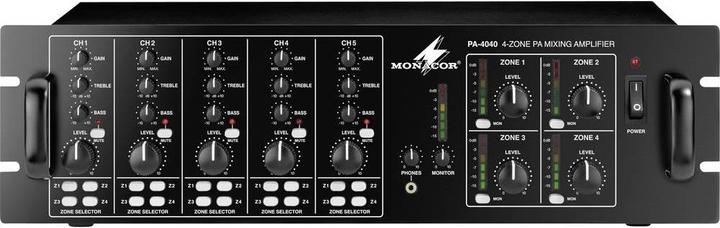 Monacor ELA-Verstärker PA-4040 40 W 4-Zonen (Verstärker)